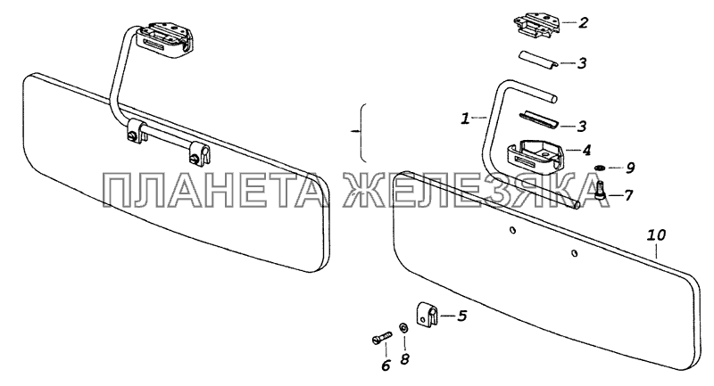 5320-8204011\10 Козырек противосолнечный с обивкой левый\правый КамАЗ-53229 (Евро 2)