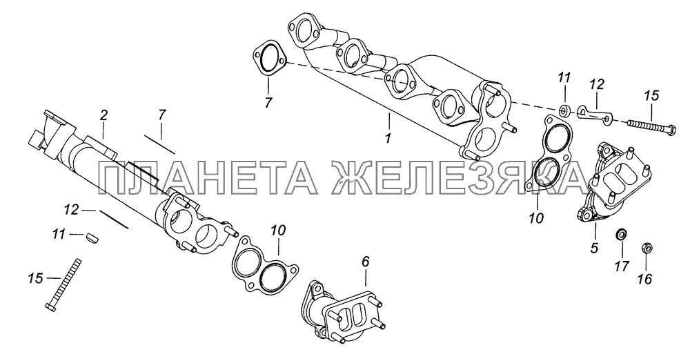 7406.1008000 Установка газопровода КамАЗ-53229 (Евро 2)