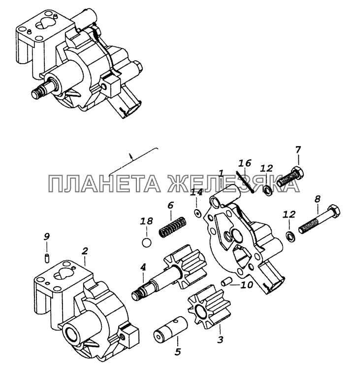 740.11-1011014 Насос масляный КамАЗ-53229 (Евро 2)