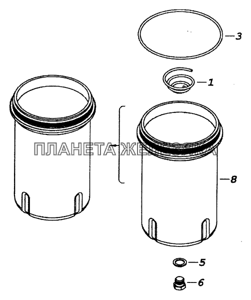 740.20-1012068 Колпак масляного фильтра КамАЗ-53229 (Евро 2)