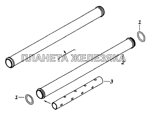 740.1014498 Трубка сапуна со втулкой КамАЗ-53229 (Евро 2)