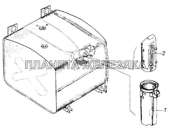 Труба наливная топливного бака с выдвижной трубой КамАЗ-5360