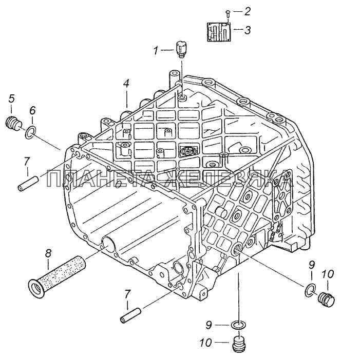 Картер коробки передач с пробками КамАЗ-5360