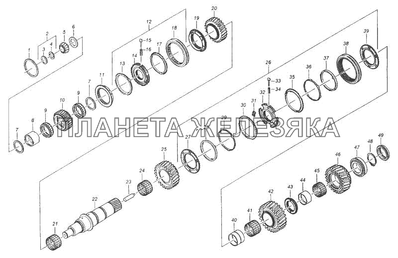 Основной вал КамАЗ-5360 Основной вал КамАЗ-5360