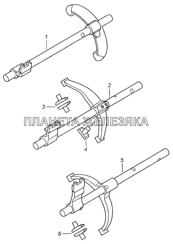 Штоки вилок переключения передач КамАЗ-5360