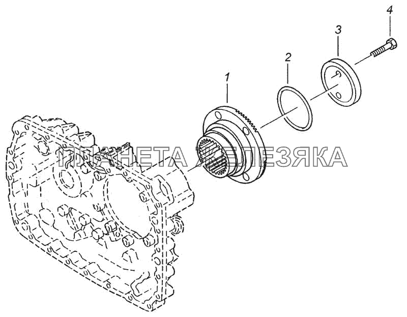 Установка заднего фланца КамАЗ-5360