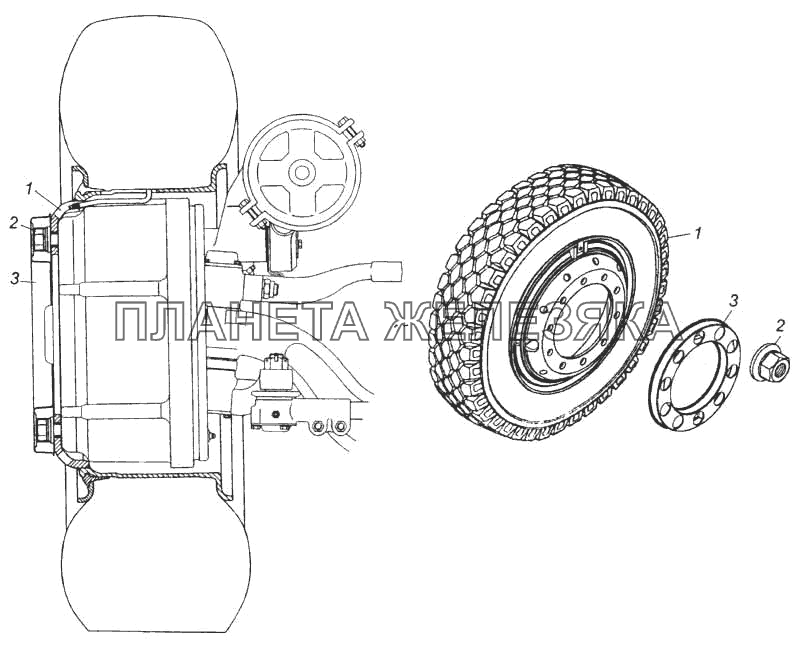 Установка передних стальных колес КамАЗ-5360