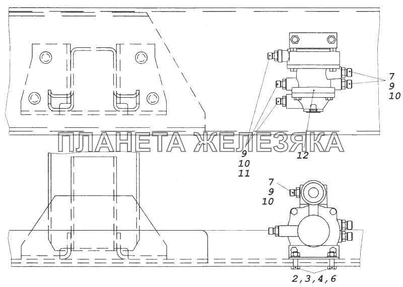 Установка клапана управления тормозами прицепа КамАЗ-5360