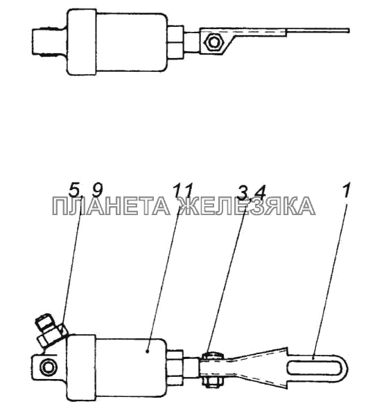 Цилиндр пневматический 30x25 с тягой КамАЗ-5360