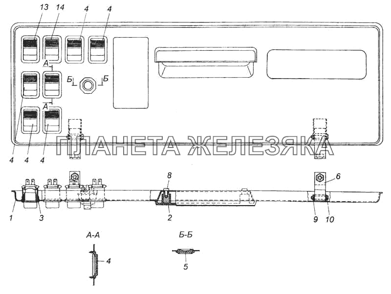 Панель выключателей КамАЗ-5360