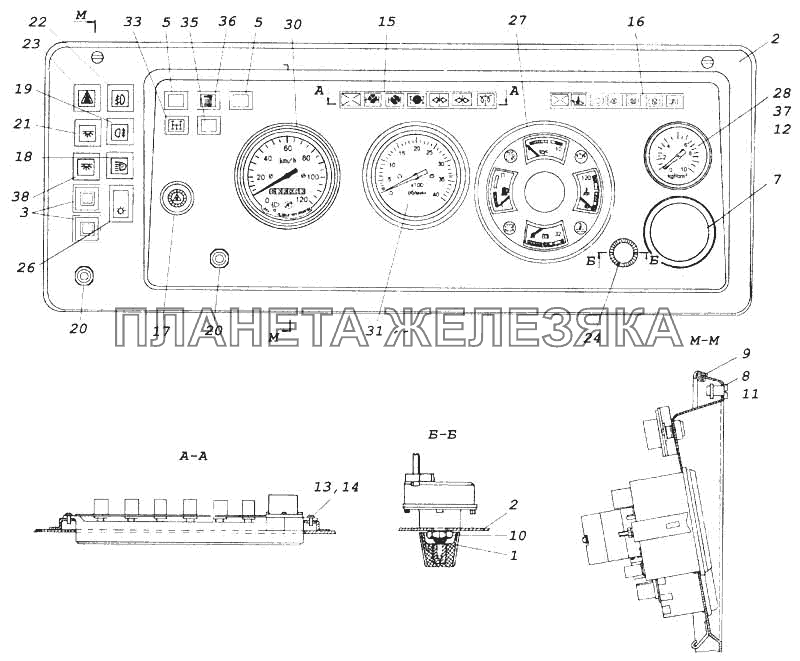 Щиток приборов КамАЗ-5360