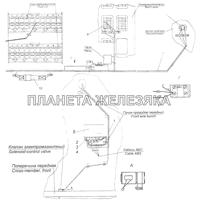 Установка электрооборудования АБС КамАЗ-5360 Установка электрооборудования АБС КамАЗ-5360