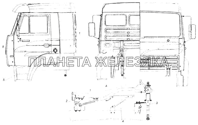 Установка кабины с оперением КамАЗ-5360 Установка кабины с оперением КамАЗ-5360