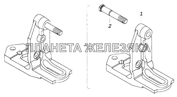 Корпус запора кабины левый КамАЗ-5360