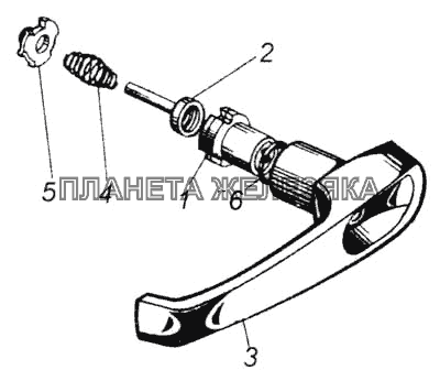 Ручка двери наружная в сборе КамАЗ-5360