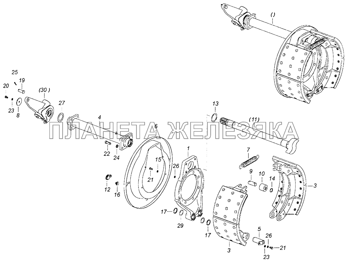 6520-3502011-12 Тормоз задний КамАЗ-53605 (Евро-4)