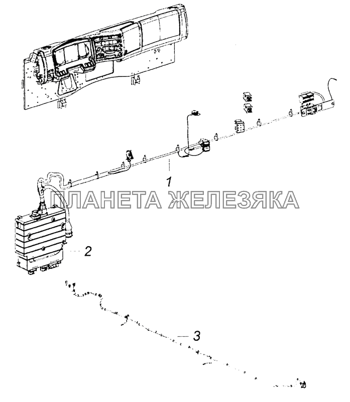 53605-4000012-10 АБС. Расположение на автомобиле КамАЗ-53605 (Евро-4)