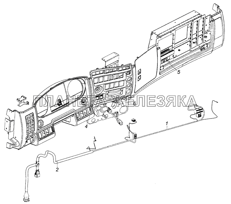 43253-4000120-10 АБС. Расположение на панели приборов КамАЗ-53605 (Евро-4)