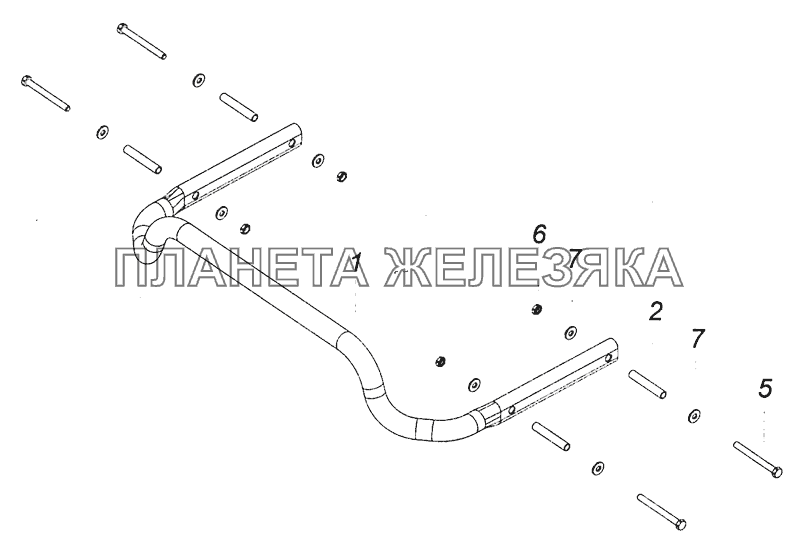 53205-5114250 Установка усилителя противоударного КамАЗ-53605 (Евро-4)