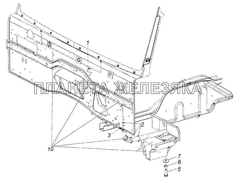 65115-5208004 Установка омывателя КамАЗ-53605 (Евро-4)