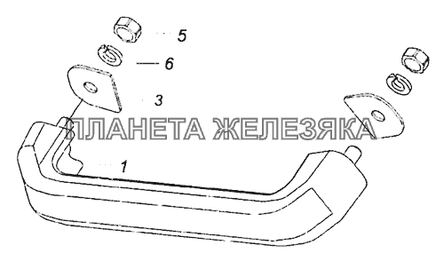 53205-5310001 Установка ручки передка КамАЗ-53605 (Евро-4)