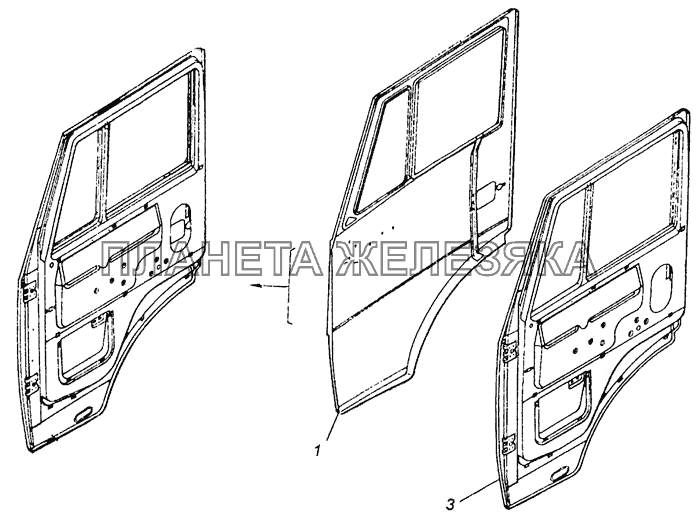 53205-6100014 Дверь правая КамАЗ-53605 (Евро-4)