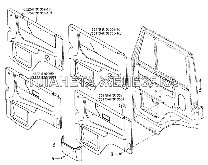 65115-6102005 Установка обивок двери КамАЗ-53605 (Евро-4)