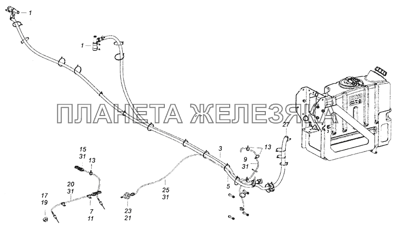 53605-1208500-10 Установка насоса дозирующего КамАЗ-53605 (Евро-4)