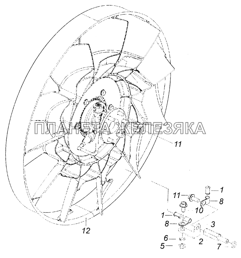 65115-1308005-80 Установка вентилятора КамАЗ-53605 (Евро-4)