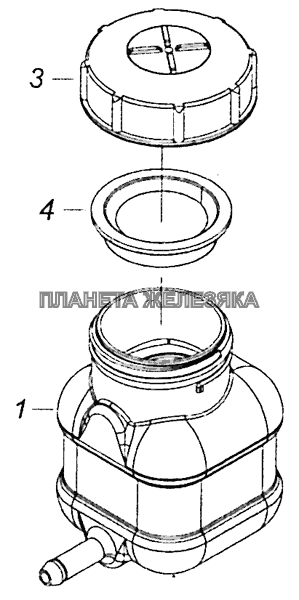 5320-1602560 Бачок главного цилиндра привода сцепления КамАЗ-53605 (Евро-4)
