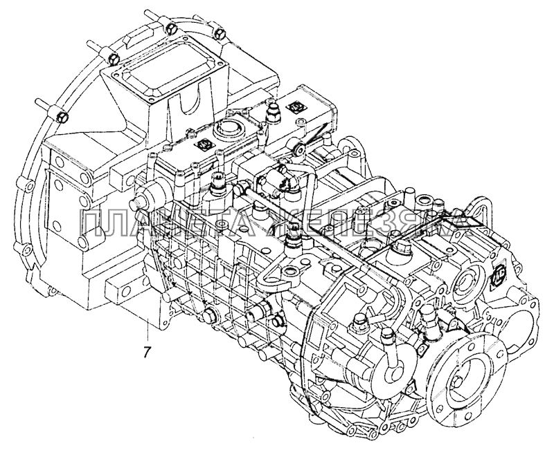 65115-1700005-90 Установка коробки передач на двигатель КамАЗ-53605 (Евро-4)