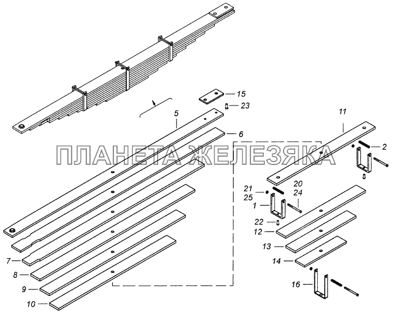 5425-2912012-01 Рессора задняя КамАЗ-53605 (Евро-4)