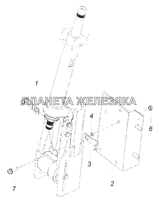 6520-3444075-19 Колонка рулевого управления с кронштейном КамАЗ-53605 (Евро-4)