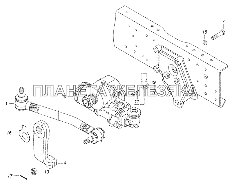 6520-3400012, 6520-3400012-10 Установка рулевого механизма КамАЗ-53605 (Евро-4)