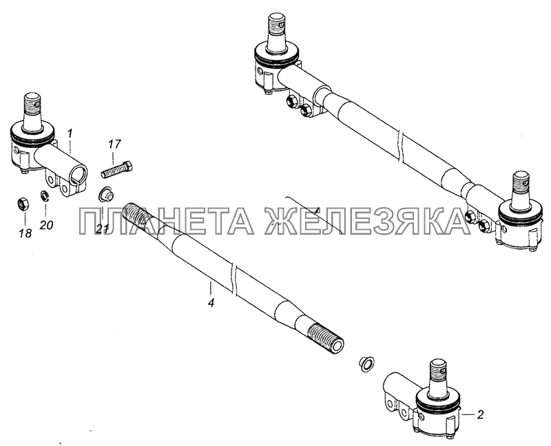 6520-3414052 Тяга рулевой трапеции КамАЗ-53605 (Евро-4)