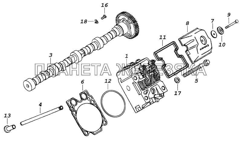 Установка газораспределительного механизма КамАЗ-5460
