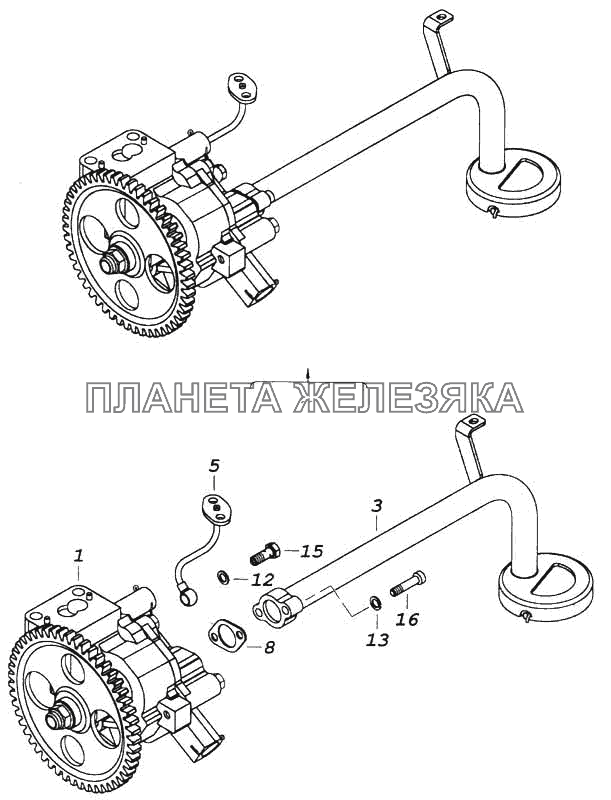 Масляный насос с маслозаборником в сборе КамАЗ-5460