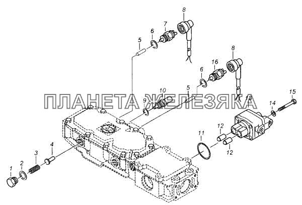 Установка датчиков механизма переключения передач КамАЗ-5460