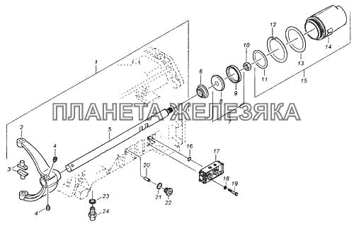 Механизм управления демультипликатором КамАЗ-5460