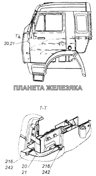 Панель передка боковая съемная левая. Панель передка боковая съемная правая КамАЗ-5460