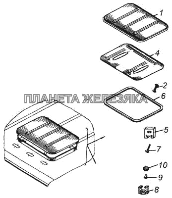 Установка вентиляционного люка крыши КамАЗ-5460