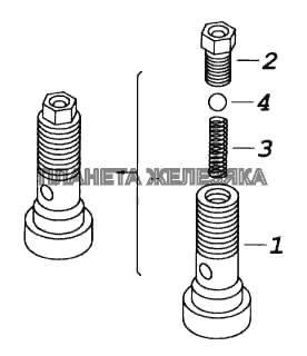 Клапан форсунки охлаждения поршня в сборе КамАЗ-5460 (каталог 2005 г.)