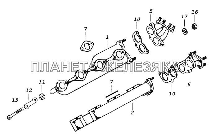 Установка газопровода КамАЗ-5460 (каталог 2005 г.)