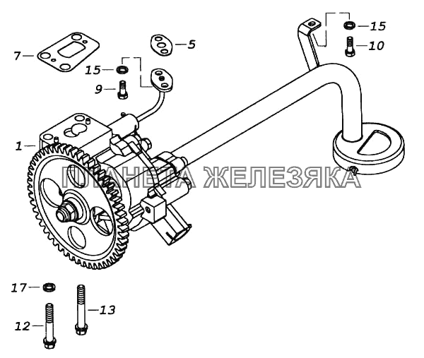 Установка масляного насоса КамАЗ-5460 (каталог 2005 г.)