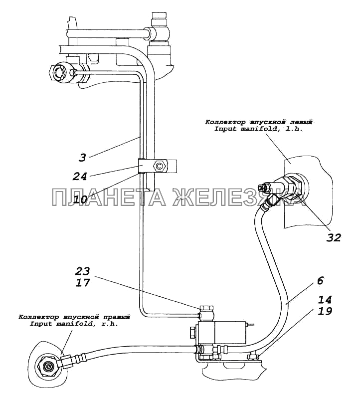 Установка электромагнитного клапана КамАЗ-5460 (каталог 2005 г.)