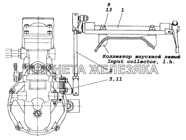 Привод управления регулятором КамАЗ-5460 (каталог 2005 г.)