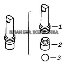 Пробка с шариком и держателем КамАЗ-5460 (каталог 2005 г.) Пробка с шариком и держателем КамАЗ-5460 (каталог 2005 г.)