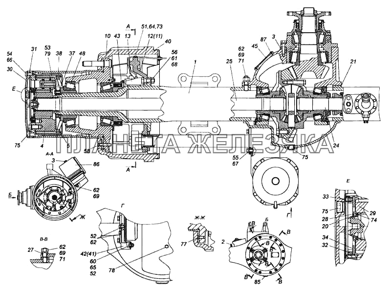 Мост задний КамАЗ-5460 (каталог 2005 г.)