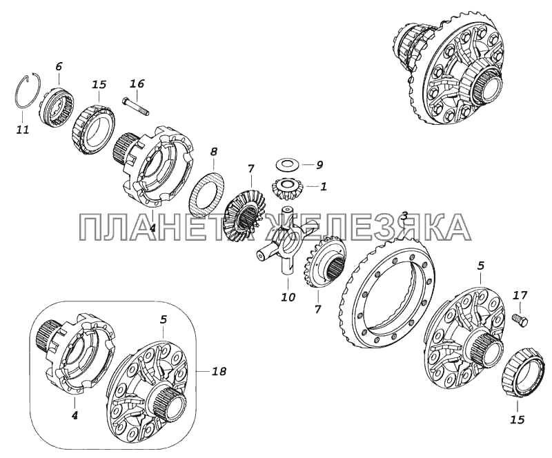 Дифференциал моста заднего КамАЗ-5460 (каталог 2005 г.)