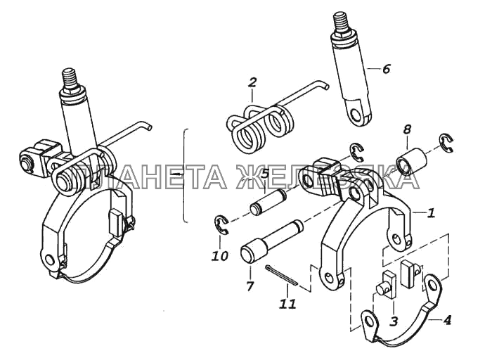 Вилка блокировки в сборе КамАЗ-5460 (каталог 2005 г.)